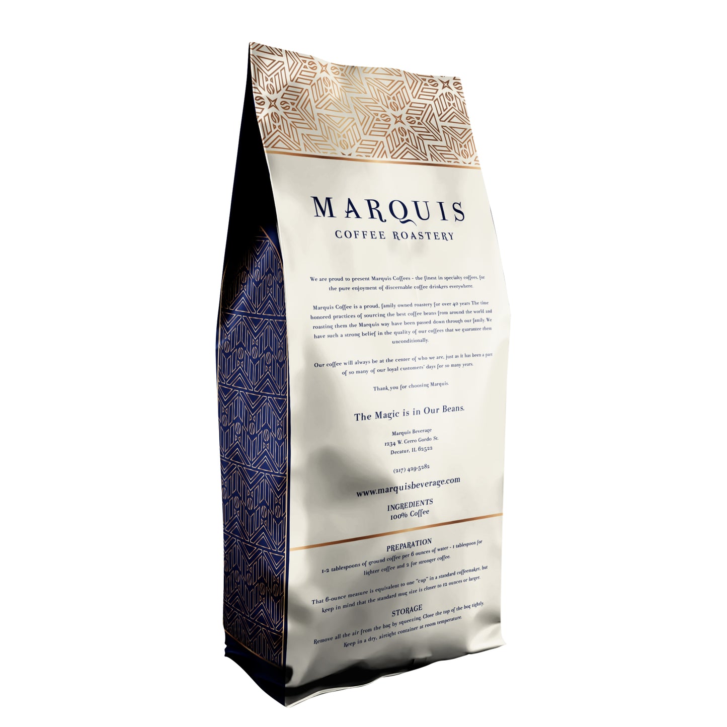Euro-Processed Decaf Whole Bean Coffee 2lb bag